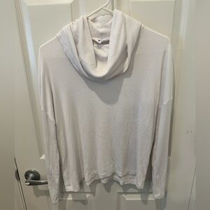 LNA ribbed turtleneck long sleeve in white, small